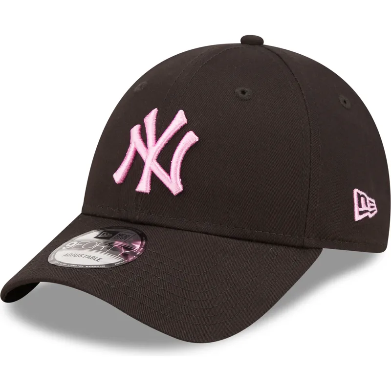 cappelli-curva-nero-cinghia-regolabile-rosa-9forty-league-essential-dei-new-york-yankees-mlb-di-new-era