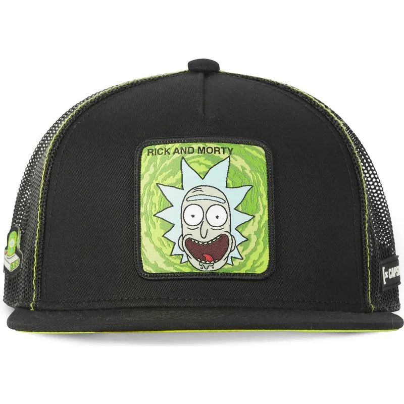 mutzen-flach-schwarz-snapback-rick-sanchez-rick-und-morty-von-capslab