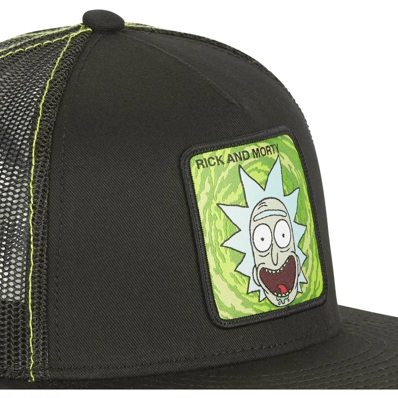 mutzen-flach-schwarz-snapback-rick-sanchez-rick-und-morty-von-capslab
