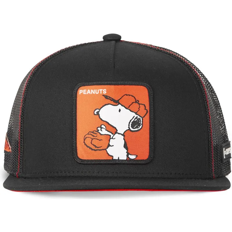 mutzen-flach-schwarz-snapback-snoopy-erdnusse-von-capslab