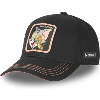 Capslab Curved Brim Tom and Jerry TJ3 Looney Tunes Black Adjustable Cap