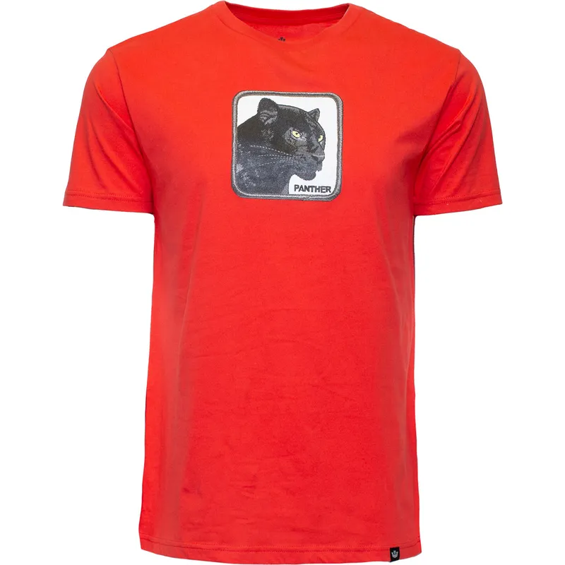 magliette-manica-corta-rosso-dei-camiseta-manga-corta-roja-pantera-black-panther-big-cat-the-farm-the-farm-di-goorin-bros