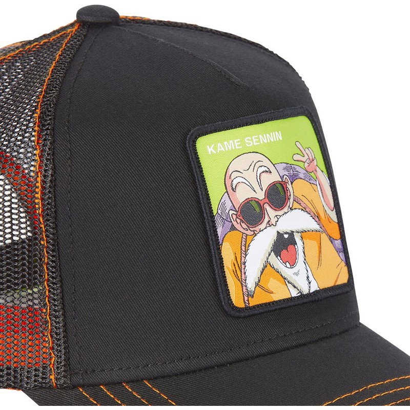 capslab-master-roshi-db3-kam1-dragon-ball-black-trucker-hat