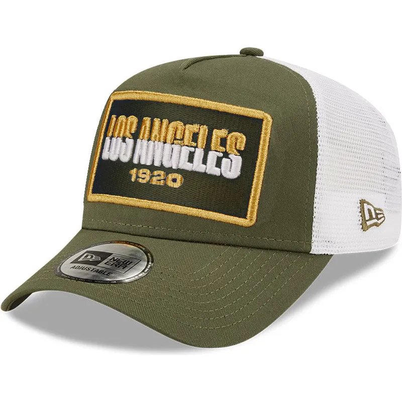 grune-und-weisse-los-angeles-a-frame-repreve-usa-state-trucker-kappe-von-new-era