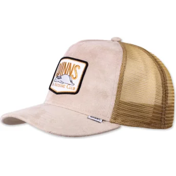Beżowa czapka trucker Do Nothing Club HFT DNC 3.0 Hairy Suede od Djinns.