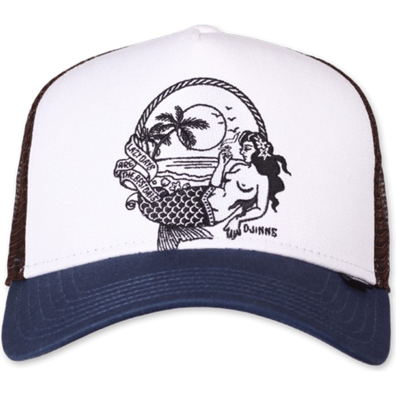 djinns-lazy-mermaid-hft-lazy-days-are-the-best-days-white-brown-and-blue-trucker-hat