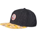 cappello-snapback-piatto-nero-e-giallo-lucky-cat-linen-rev-di-djinns