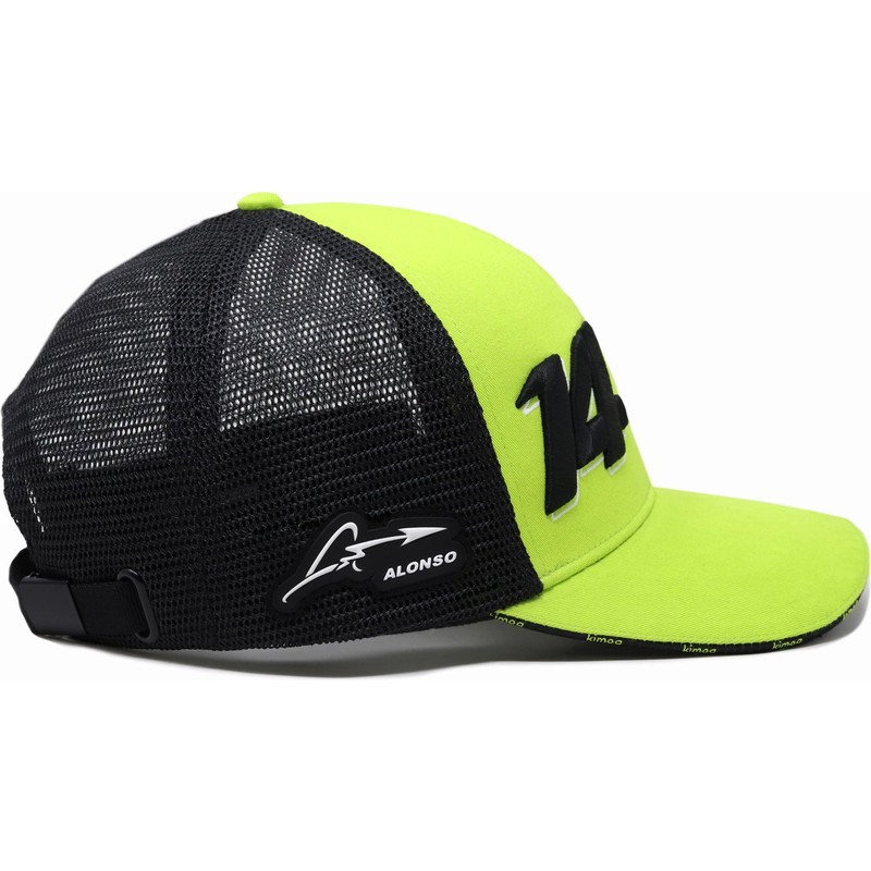 kimoa-fernando-alonso-aston-martin-formula-1-light-green-and-black-adjustable-trucker-hat