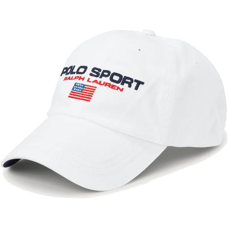 cappelli-curva-bianco-cinghia-regolabile-di-polo-ralph-lauren