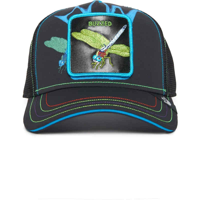 cappellino-trucker-nero-libellula-buzzed-bbuzzzedd-this-is-the-drip-the-farm-di-goorin-bros