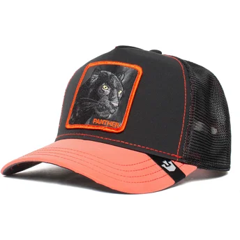 Gorra trucker negra y roja pantera Black Panther Dark Shines The Farm de Goorin Bros.