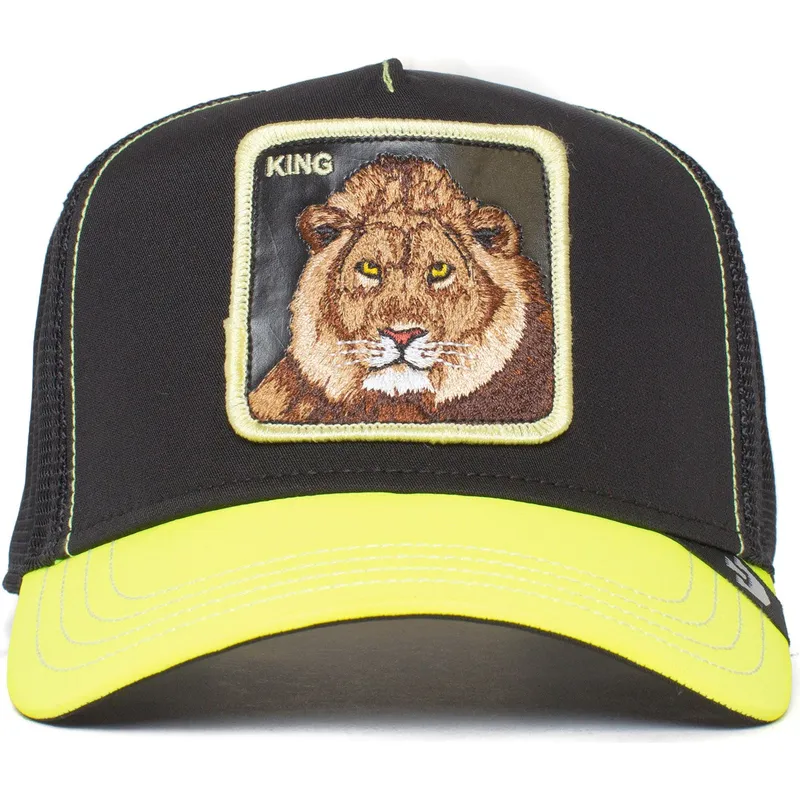 cappellino-trucker-nero-e-giallo-leone-king-everything-the-light-touches-the-farm-di-goorin-bros