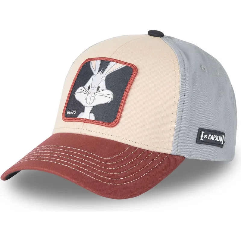 beige-marineblau-und-rote-gebogene-snapback-kappe-bugs-bunny-bu6-looney-tunes-von-capslab