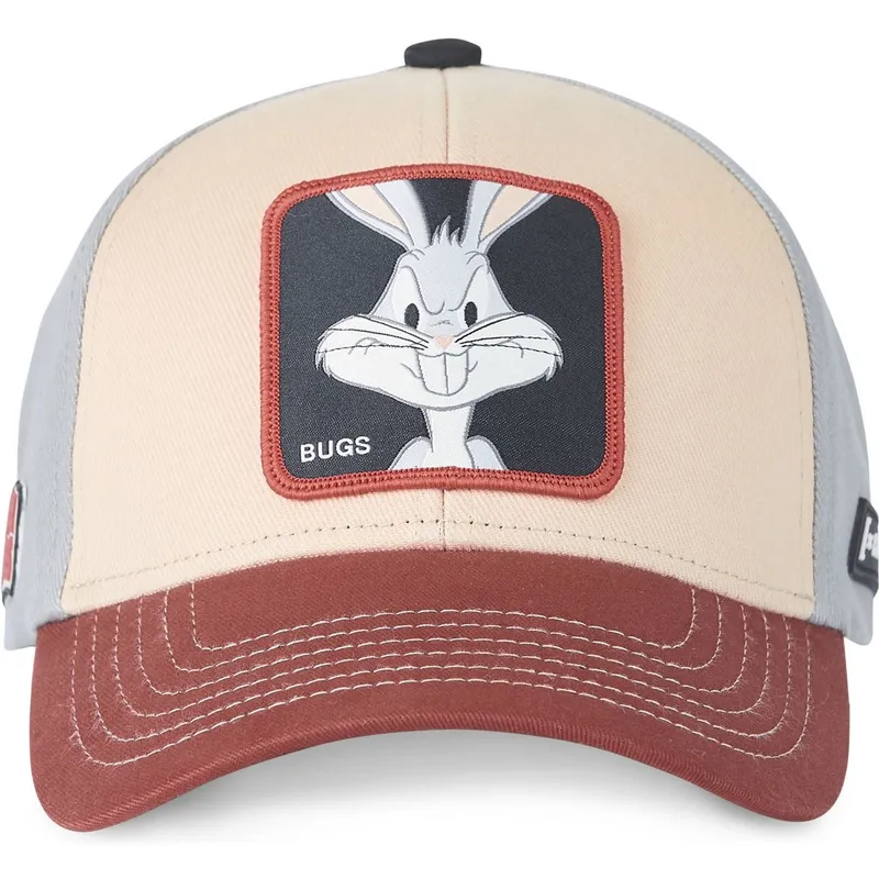 cappellino-curvo-beige-blu-marino-e-rosso-snapback-bugs-bunny-bu6-looney-tunes-di-capslab