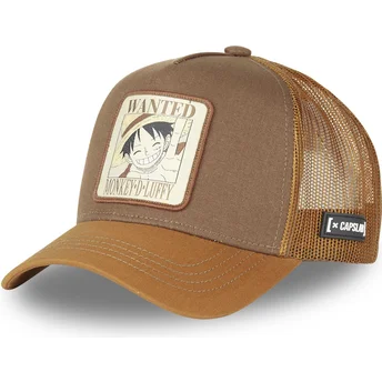 braune-trucker-kappe-monkey-d-luffy-wanted-dead-or-alive-wan2-one-piece-von-capslab