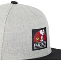 capslab-flat-brim-snoopy-far-out-naw3-peanuts-grey-and-black-snapback-cap