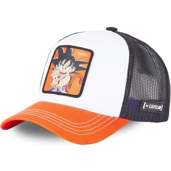 Czapka trucker biała, czarna i pomarańczowa Son Goku Dziecko DB3 GOK2 Dragon Ball od Capslab