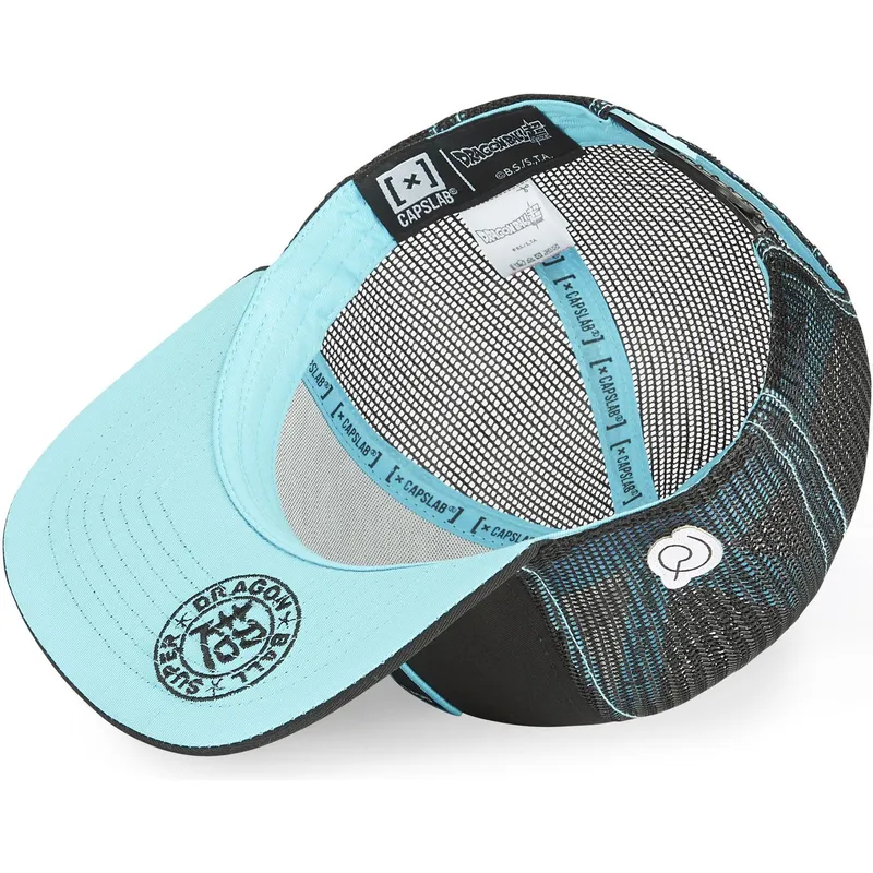 schwarze-und-blaue-trucker-flatcap-son-goku-super-saiyan-blue-sa1-dragon-ball-von-capslab