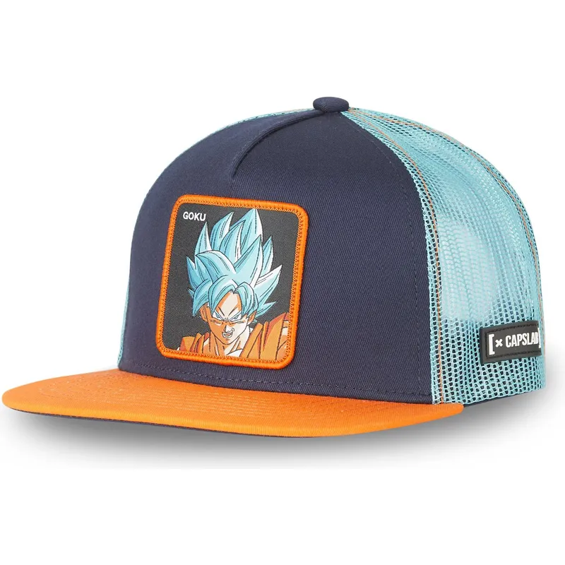 cappello-piatto-trucker-blu-marino-e-arancione-son-goku-super-saiyan-blue-sa2-dragon-ball-di-capslab