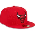 cappello-piatto-rosso-regolabile-59fifty-draft-edition-2023-dei-chicago-bulls-nba-di-new-era