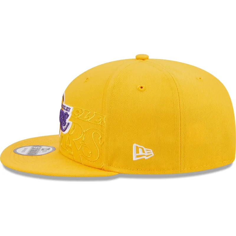 mutzen-flach-gelb-snapback-9fifty-draft-edition-2023-der-los-angeles-lakers-nba-von-new-era