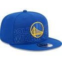 mutzen-flach-blau-snapback-9fifty-draft-edition-2023-der-golden-state-warriors-nba-von-new-era