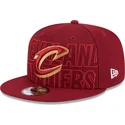 cappello-piatto-rosso-snapback-9fifty-draft-edition-2023-dei-cleveland-cavaliers-nba-di-new-era