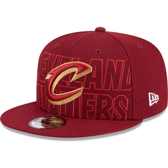 Rote flache Snapback-Kappe 9FIFTY Draft Edition 2023 der Cleveland Cavaliers NBA von New Era