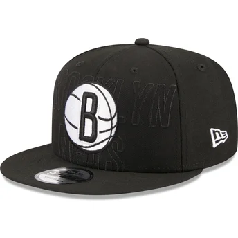 Gorra plana negra snapback 9FIFTY Draft Edition 2023 de Brooklyn Nets NBA de New Era