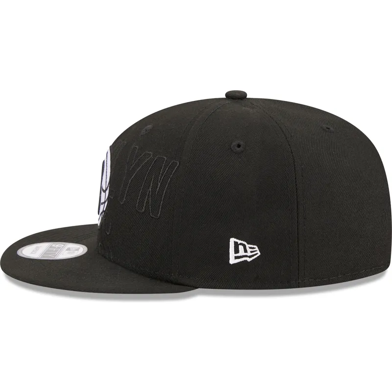 svart-platt-snapback-keps-9fifty-draft-edition-2023-fran-brooklyn-nets-nba-av-new-era