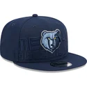 cappello-piatto-blu-navy-snapback-9fifty-draft-edition-2023-dei-memphis-grizzlies-nba-di-new-era