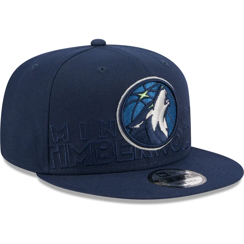 mutzen-flach-marineblau-snapback-9fifty-draft-edition-2023-der-minnesota-timberwolves-nba-von-new-era