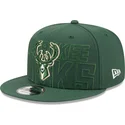 berretto-snapback-verde-piatto-9fifty-draft-edition-2023-dei-milwaukee-bucks-nba-di-new-era