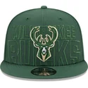 berretto-snapback-verde-piatto-9fifty-draft-edition-2023-dei-milwaukee-bucks-nba-di-new-era