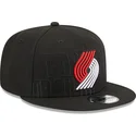 cappello-piatto-nero-snapback-9fifty-draft-edition-2023-dei-portland-trail-blazers-nba-di-new-era