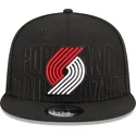 cappello-piatto-nero-snapback-9fifty-draft-edition-2023-dei-portland-trail-blazers-nba-di-new-era