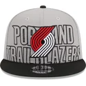 cappello-piatto-grigio-e-nero-snapback-9fifty-draft-edition-2023-di-portland-trail-blazers-nba-di-new-era