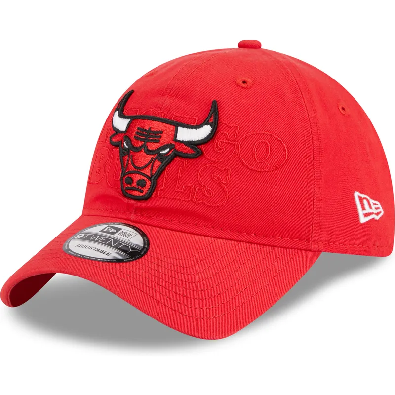 rote-verstellbare-gebogene-kappe-9twenty-draft-edition-2023-der-chicago-bulls-nba-von-new-era