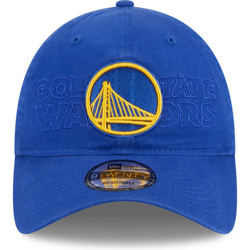 bla-justerbar-kurvet-kasket-9twenty-draft-edition-2023-fra-golden-state-warriors-nba-fra-new-era