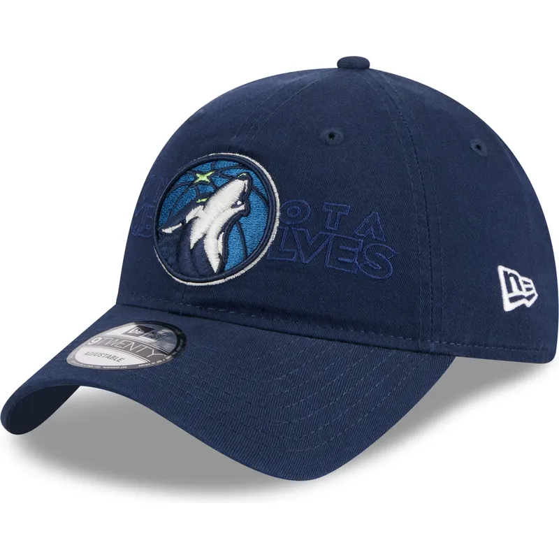 cappellino-curvo-blu-marino-regolabile-9twenty-draft-edition-2023-di-minnesota-timberwolves-nba-di-new-era