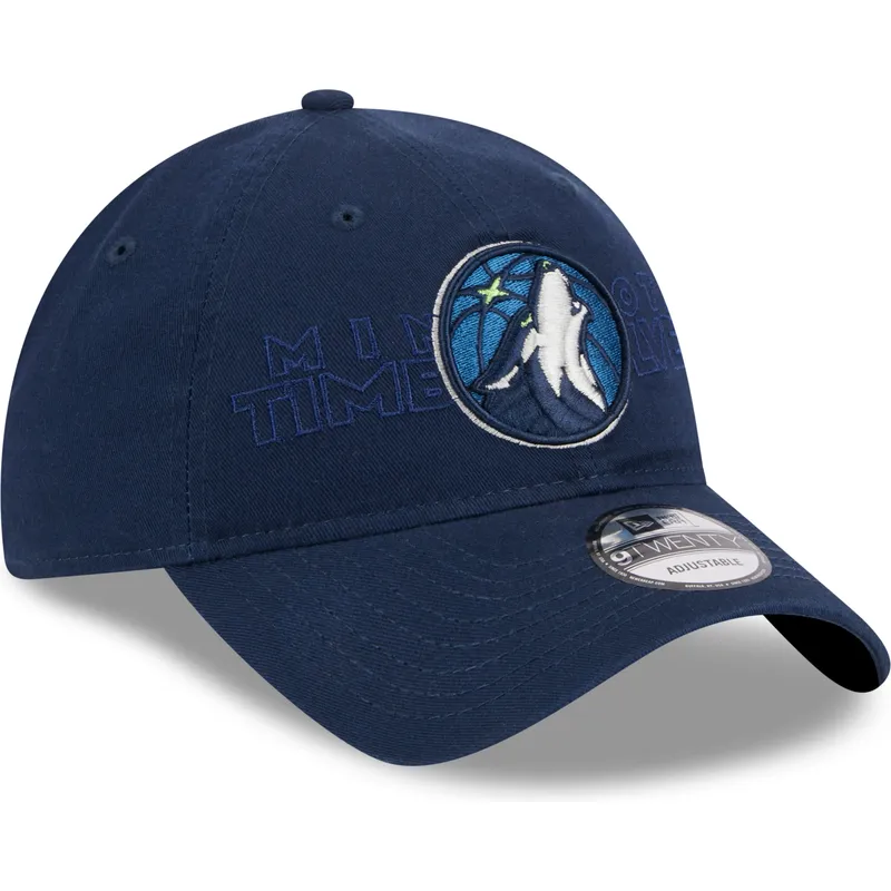 cappellino-curvo-blu-marino-regolabile-9twenty-draft-edition-2023-di-minnesota-timberwolves-nba-di-new-era