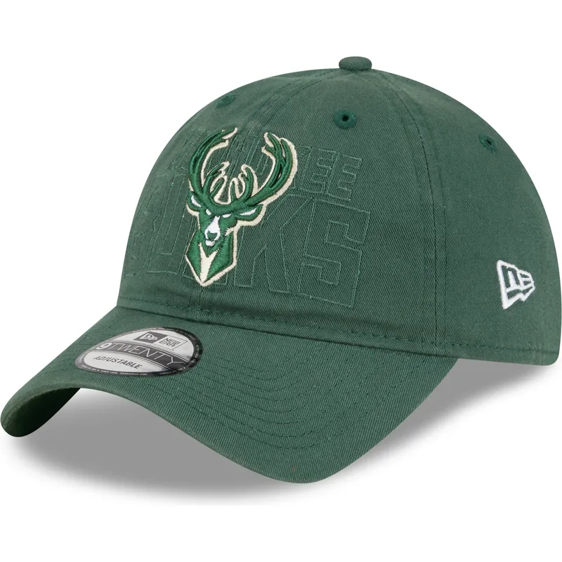 cappellino-curvo-verde-regolabile-9twenty-draft-edition-2023-dei-milwaukee-bucks-nba-di-new-era