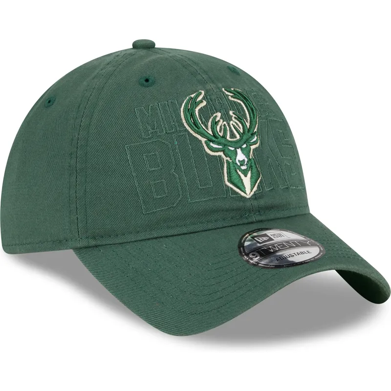 cappellino-curvo-verde-regolabile-9twenty-draft-edition-2023-dei-milwaukee-bucks-nba-di-new-era