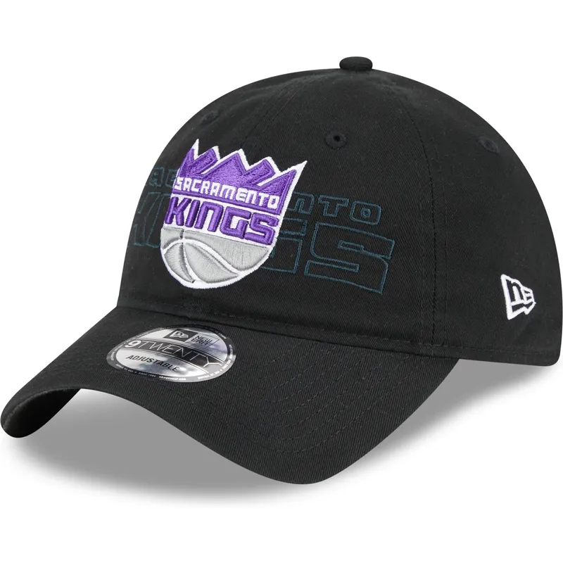 mutzen-gebogen-schwarz-verstellbares-band-9twenty-draft-edition-2023-der-sacramento-kings-nba-von-new-era