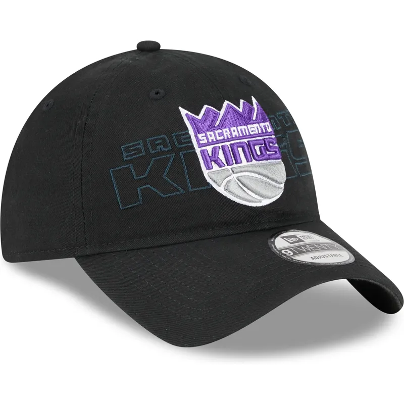 mutzen-gebogen-schwarz-verstellbares-band-9twenty-draft-edition-2023-der-sacramento-kings-nba-von-new-era