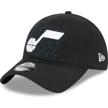 Gorra curva negra ajustable 9TWENTY Draft Edition 2023 de Utah Jazz NBA de New Era