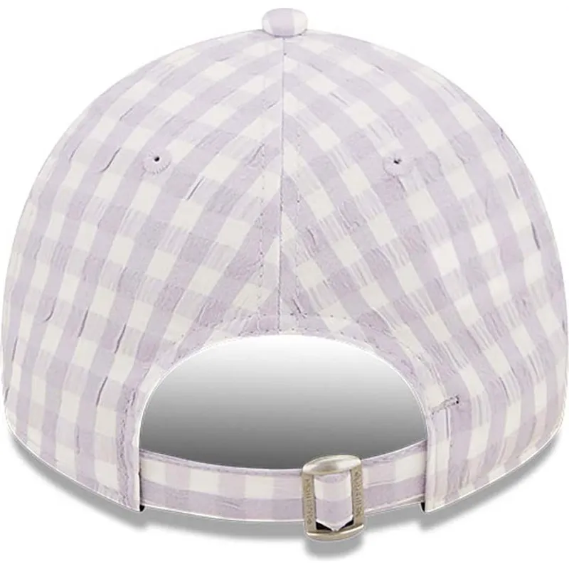 ljuslila-bojd-justerbar-keps-for-dam-9twenty-gingham-fran-new-york-yankees-mlb-av-new-era