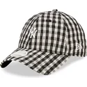cappello-curvo-nero-regolabile-da-donna-9twenty-gingham-dei-new-york-yankees-mlb-di-new-era