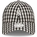 mutzen-gebogen-schwarz-verstellbares-band-9twenty-gingham-der-new-york-yankees-mlb-von-new-era