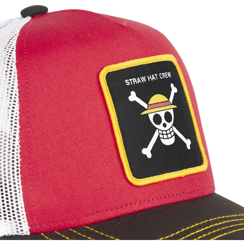 trucker-kasket-rod-hvid-og-sort-straw-hat-pirates-one2-one-piece-fra-capslab